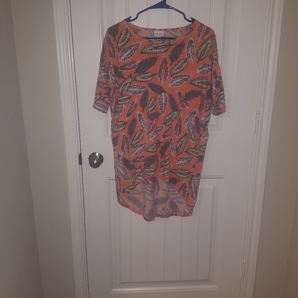 LuLaRoe Orange Feathered Tunic